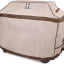 HAMLER Grill Cover 64 Inch, Heavy Duty Waterproof BBQ Covers, Gas Grill Covers Fits Weber Spirit, Weber Genesis, Char-Broil,Nexgrill, Brinkmann, Brown & Beige