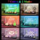 16“ LED Drawing Board for Kids 7 Colors Light Acrylic Dry Erase Board with Stand 2 Modes Led Note Board for Room/Store/Office Ideal Gift for Birthday Festival 7 Markers