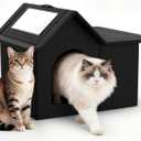 Outdoor Cat House, Weatherproof Pet Shelter for Cats, Durable Cat Bed for Outdoor Indoor, Easy Assembly