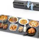 Food Warming Mat Extra Large, Rapid Heating Electric Warming Tray with 9 Temp Setting and 6 Hours Timer, Foldable Warming Trays for Food, Portable Food Warmers for Parties Buffet, Gray (32x15 Inch)