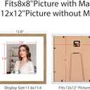 12x12 Picture Frame Set of 9, Display Pictures 8x8 with Mat or 12x12 without Mat, Multi Collage Gallery Square Photo Frames for Wall or Tabletop, Light Brown