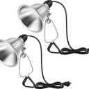 VIVOSUN 2-Pack Clamp Lamp Light with Detachable 5.5 Inch Aluminum Reflector up to 60W E26 Socket (No Bulb Included), 6 Feet Cord, UL Listed