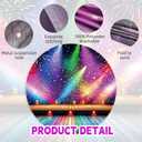 Rainbow Stage Disco Backdrop 7X5FT, 70s 80s 90s Colorful Neon Backdrop, Vintage Lights Photography Background, Rock Music Club Party Decorations Supplies Photo Props