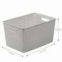 BINO | Plastic Storage Baskets, 22 Liter - 3 Pack, Natural Grey | THE WOVEN COLLECTION | Storage Basket for Shelves | Woven Storage Baskets for Organizing Bins | Pantry Shelf Organizer | Container Bin