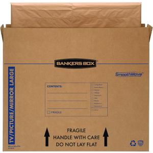 Bankers Box Large Moving Box, Up to 55" TV/Picture/Mirror, 4-Pack, 48 x 4 x 33 Inches (7711301)