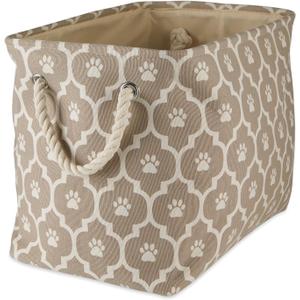 Bone Dry 6192 Pet Storage Collection Lattice Paw Print, Medium Rectangle, Stone