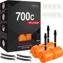 WHEELO 4-Pack TPU 700C×18-32C Bike Inner Tube: Lightweight Road Bicycle Tube with 45/65/85mm Presta Valves (Include 8PCS Bike Tube Patch Repair Kit)
