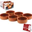 Hakan Hitit Clay Bowl Set of 6, Terracotta 4.5-inch Bowls, 8.5 Oz Glazed Inside Ancient Pottery, Cooking Clay Bowls in Box, Turkish Clay Yogurt Pots, Earthenware for Mexican Dishes, 6 Pcs, 250 cc