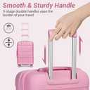 Kono Carry On Luggage 24 Inch Checked-Medium Hard Shell Travel Trolley 4 Spinner Wheels Lightweight Polypropylene Suitcase with TSA Lock, Pink