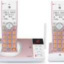 AT&T CL82257 DECT 6.0 2-Handset Cordless Phone for Home with Answering Machine, Call Blocking, Caller ID Announcer, Intercom and Long Range, Rose Gold