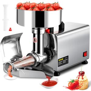 VBENLEM 110V Electric Tomato Strainer 370W Commercial Grade Tomato Milling Machine Stainless Steel Tomato Press and Strainer 90-160 Kg/H Pure Copper Motor Food Strainer and Sauce Maker