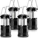 Camping Lantern, 4 Pack Brightness Adjustable LED Camping Lights, Collapsible IPX4 Waterproof Survival Lanterns for Power Outages, Home Emergency, Camping, Hiking, Hurricane