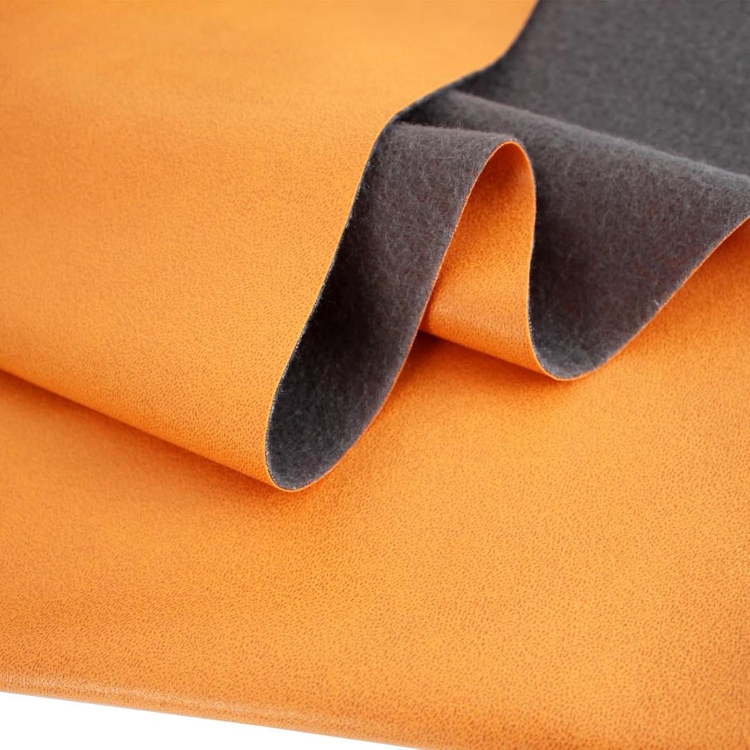 Leathaire Fabric, 57.8'' x 39'' (147cm x 100cm) Faux Leather, Waterproof, Abrasion and Scratch Resistant Texture Leathaire Fabric,1.1 mm Upholstery (Orange)