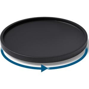 Lazy Susan Organizer for Kitchen,Bamboo Turntable for Cabinet,Pantry,Vanity,Middle , Black (9.8in)