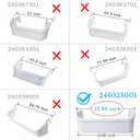 2 Pack 240323001 Refrigerator Door Bin, Refrigerator Side Shelf Replacement Part, (15.95in long), Fit for frigidaire kenmore, Replace AP2115741, PS429724, AH429724, 240323007, (Dont Fit Freezer Door)