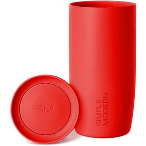 Simple Modern Travel Coffee Mug Tumbler with 360 Lid | Ceramic-Lined Insulated Stainless Steel Cold Brew Iced Coffee Cup Thermos | Gift for Women Men Her Him | Voyager Signature | 16oz | Saffron