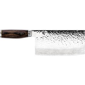Shun Premier 7" Cleaver, Handcrafted Japanese Vegetable Knife, VG-MAX Core with Damascus Stainless Steel Cladding, Pakkawood Handle, Chinese Cleaver for Processing Large Vegetables
