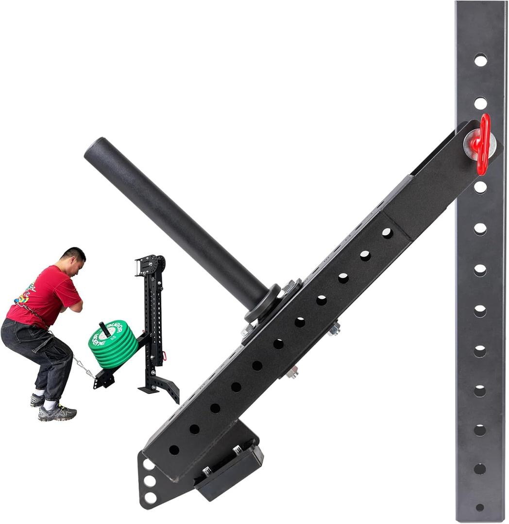 Multi Use Belt Squat Attachment with Lever Arms fits for 3"X 3" Square Tube Power Cages Home Gym Accessory for Strength Training with 330 lbs Capacity (Not included squat belt)