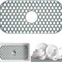SAMSIER Silicone Sink Protectors Mats (13x11 & 14x12 & 16x12 & 18x16 & 19x14 & 21x16 & 22x13 & 25x16 & 26x14 & 28x14 & 30x16) for Bottom of Kitchen Sink (24”x13”, Center Drain)
