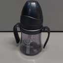 GROSMIMI Spill Proof no Spill Magic Sippy Cup with Straw with Handle for Baby and Toddlers, Customizable, PPSU, BPA Free 6 oz (Charcoal)