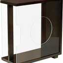 Solid Wood Vinyl Record Shelf, No Assembly Required, Holds 20 LPs, Tabletop Display Stand - 14.4 x 13.4 x 5.9 Inches (Dark Brown)