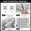 Silver Square Foil Balloons 75Pcs Metallic Silver Balloons Wall Backdrop for New Year Graduation Birthday Bridal Shower Party Arch Backdrop Decorations