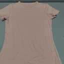 BIDITANLE Womens Summer Short Sleeve T-Shirt Ribbed Knit Crew Neck Slim Fitted Basic Casual Top (Pink, M)