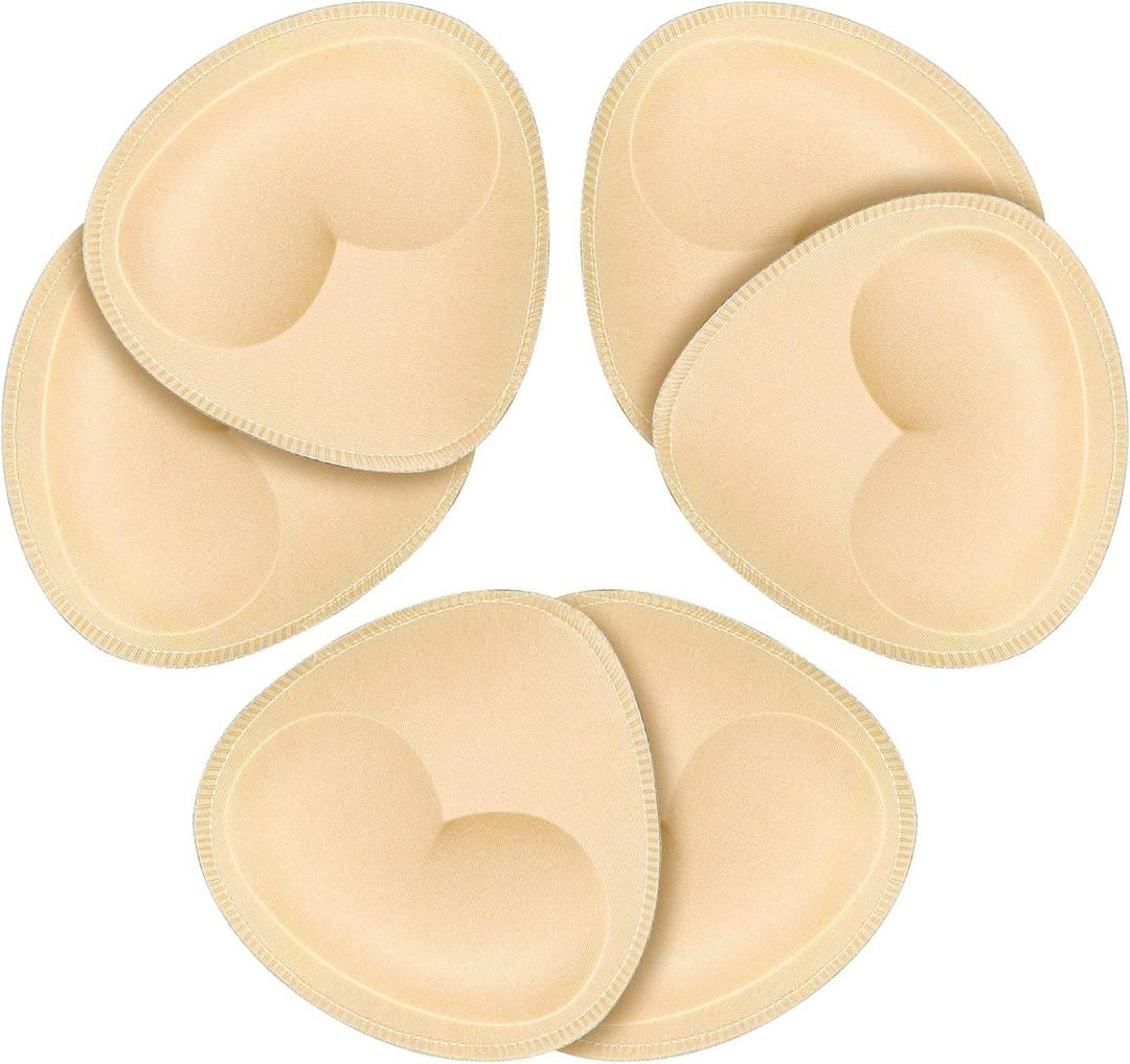 TopBine Bra Pads Inserts Women's Sports Cups Inserts Bra Replacement Inserts Bra Padding for Bikini Swimsuit (3 Beige M)