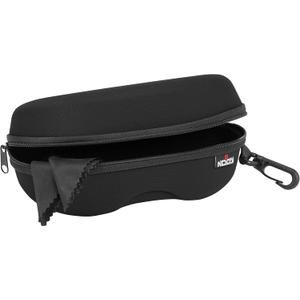 NoCry Storage Case for Safety Glasses with Felt Lining, Reinforced Zipper and Handy Belt Clip Black