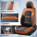Coverado Car Seat Covers Front Seats, 2 Piece Car Seat Protector with Removable Headrest, Nappa Leather Breathable Front Seat Cushion Side All Wrapped Universal Fit Truck Automotive Most Cars Brown