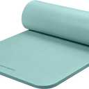 Retrospec Solana Yoga Mat 1" Thick With Nylon Carry Strap for Men & Women - Non Slip Exercise Mat for Home Yoga, Pilates, Stretching, Floor & Fitness Workouts (Blue Ridge)