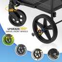 Folding Shopping Cart with Waterproof Bag, Grocery Cart with Encrypted Mesh Bottom, 23 Gal Double Basket & 360 Swivel Wheels, 260 Lbs Heavy Duty Shopping Carts for Groceries, Laundry