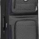 Travel Select Amsterdam Softside Expandable Luggage with Rolling Wheels, Gray, 25-Inch Medium