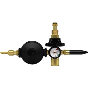 High Flow Helium Tank Regulator With Pressure Gauge (0-3000 PSI) and CGA-580 Helium Tank Valves, Includes Shut-Off Valve For Foil Balloons