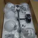 27" Mid Century Modern White Globe Black LED Bathroom Vanity Light, Milk White Glass