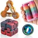 JOYBLI- Handheld Fidget Toy for Adults , 4PC Fidget Toys Set Fidgets for Classroom, Finger Spinners,Infinity Cube, Fidget Cube, Stress Relief Desk Cool Gadget for Kids Teen Pack Of 2