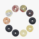 arricraft 24pcs Gemstone Donut Charms, Mixed Color Pi Disc Pendants, Flat Round Donut Stone Beads Pendants for Jewelry Making