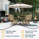 6.5' x 10' Rectangular Patio Umbrella Large Outdoor Market Umbrella w/UV Protection, Push Button Tilt and Crank Lift, Rectangle Table Umbrella for Garden, Deck, Pool, Patio, Beige