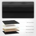 B FSOBEIIALEO Storage Ottoman with Tray, Foot Stools and Ottomans with Legs, Storage Cube Seat Linen Black 15"