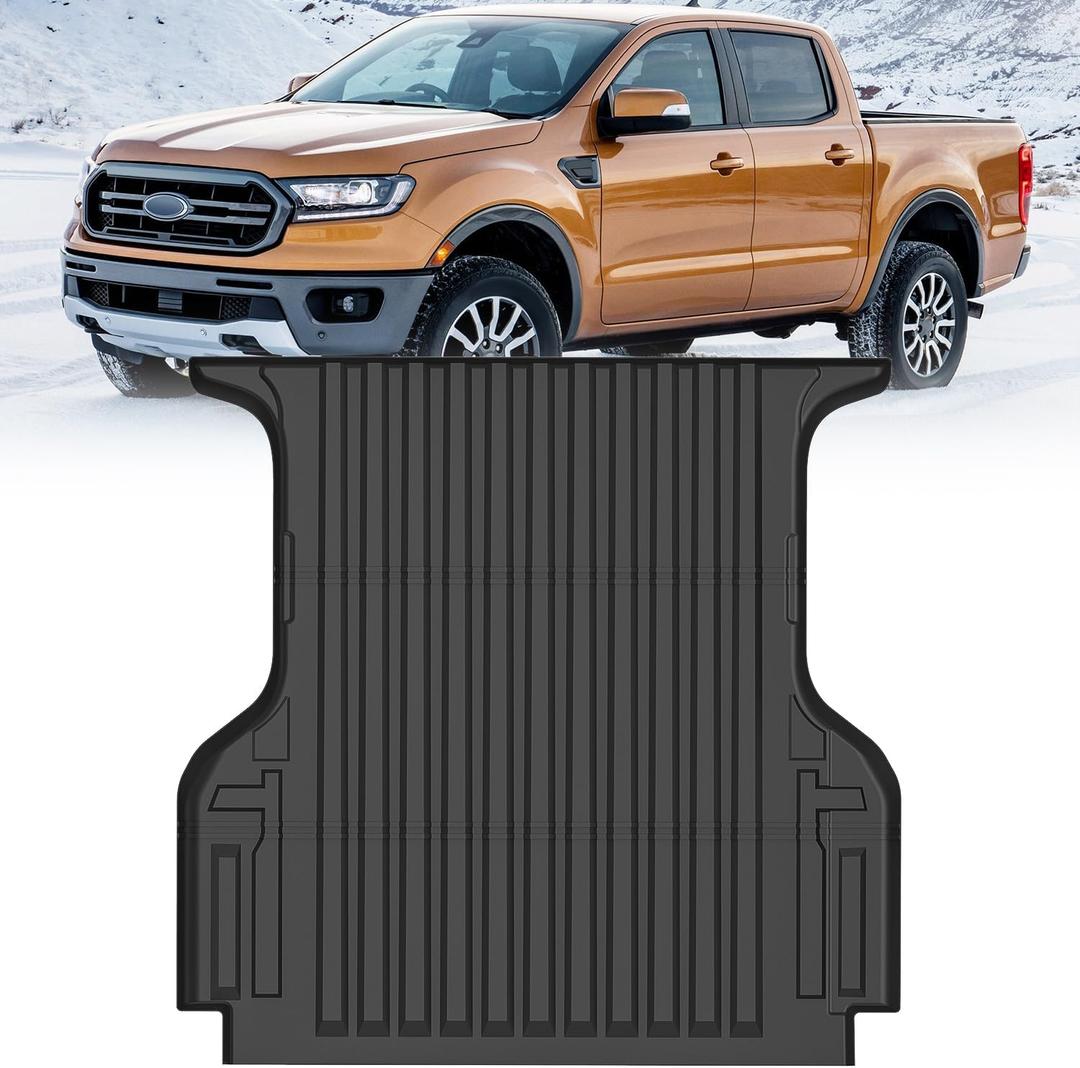 Nilight Truck Bed Mat Compatible with 2019-2023 Ford Ranger Short Bed 5 FT Accessories, Heavy-Duty TPE Thicken Edge, Non-Slip 4 x 4 Lariat 2.3L USA Version, All Weather Protection Pickup Liner, 1-Pack