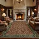 GarveeHome 8x10 Washable Area Rugs for Living Room, Boho Vintage Large Rug for Bedroom Soft Non Slip Low Pile Indoor Stain Resistance Throw Carpet for Dining Room Office Red