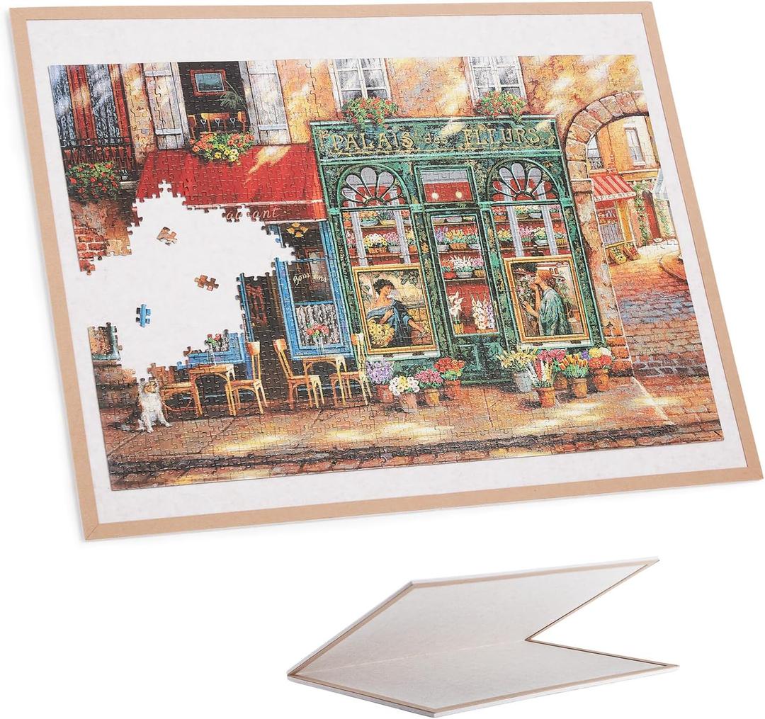 Jigsaw Puzzle Board for 1500 Pieces | Foldable Puzzle Board, 37" x 29.5" Felt Display Board