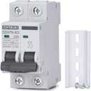Chtaixi AC Miniature Circuit Breaker, 25 Amp 120V/240V 2 Pole DIN Rail Mount Circuit Breaker, Thermal Magnetic Trip, Solar AC Disconnect Switch MCB C25