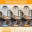 Baocuz 3-Light Kitchen Flush Mount Ceiling Light, Adjustable Multi-Directional Ceiling Light Fixture, Farmhouse Black Metal Cage Close to Ceiling Lamp for Dining Room Bedroom Hallway