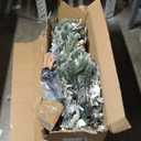 8ft Snow Flocked Christmas Pencil Tree w/ Berries & Poinsettia Flowers