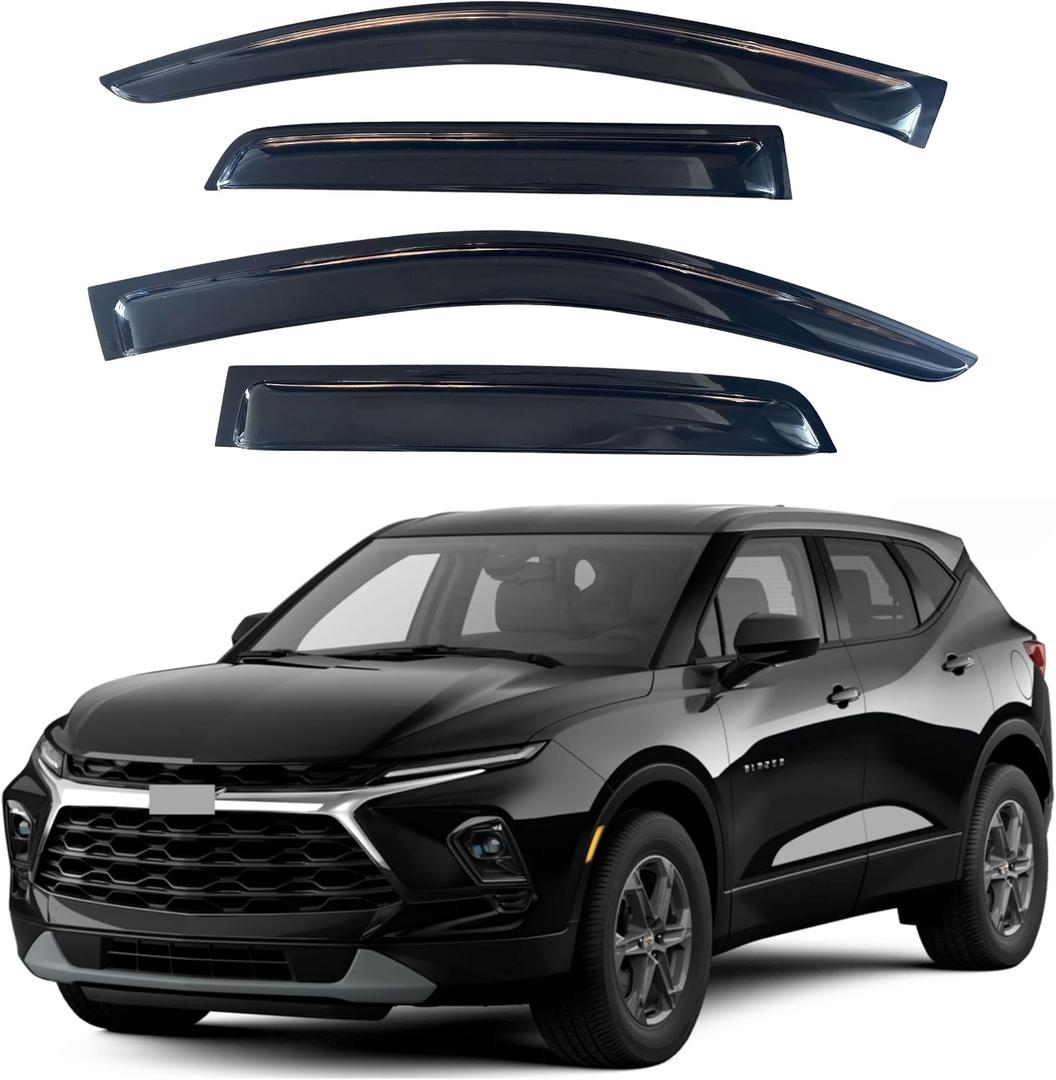 IG Window Visors Fit for 2019-2026 Chevrolet/Chevy Blazer, Out-Channel Rain Guards Vent Wind Deflectors 4PC, Car Accessories for 19-26 Blazer