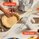 bella 3.5 Qt Hand & Stand Mixer, 2 in 1 Electric Mixer with Bowl, Dough Hook, Whisk & Egg Beater, Multifunctional Handheld Mixer for Baking, 200 Watt, Oatmilk