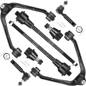 8Pcs Front Upper Control Arms Suspension Kits Fit for Chevrolet Avalanche Suburban 1500 Tahoe, for GMC Yukon Sierra 1500, for Cadillac Escalade 2000-2006, with Lower Ball Joints Tie Rod Ends