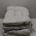 puredown Chair Cushions for Dining Chairs, Tufted Memory Foam Chair Pads with Non-Slip Backing, Kitchen Seat Cushions with Ties, Washable Seat Pad Set of 4, 15.5" x 15.5" x 4", Light Grey