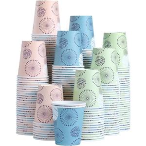 [300 Pack] 5 oz Mini Paper Cups, Small Mouthwash Disposable Bathroom Cups, Paper Coffee Cups 5 Ounce for Bathroom, Supermarket, Birthday Party, Travel, Events, Picnic, BBQ (Green)